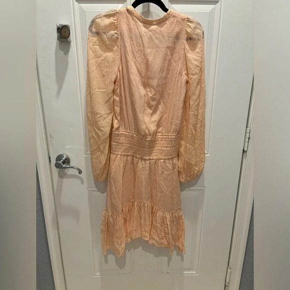 NWT A.L.C. Sidney Silk Dress in Pale Pink and Metallic Gold 0 - Picture 5 of 5